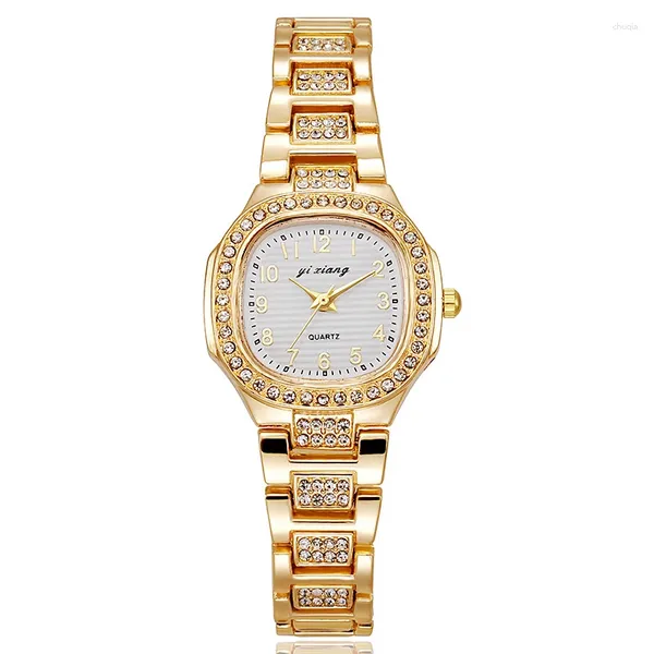 Relojes de pulsera Moda Mujer Reloj Casual Reloj de pulsera Rhinestone Señoras Cuarzo Compacto Simple Relogio Feminino Señora Reloj Horas