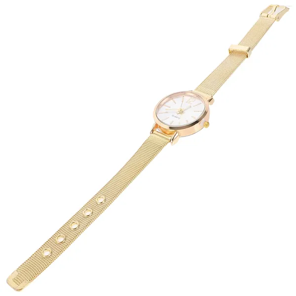 Relojes de pulsera Moda Mujer Reloj Malla Cinturón Banda Creativo Cuarzo Mujer Pulsera Reloj de pulsera Mujer (Dorado)