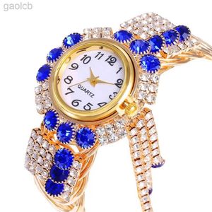 Relojes de pulsera Reloj de mujer a la moda con reloj de diamantes brillantes para mujer marca de lujo para mujer pulsera informal para mujer relojes de cristal reloj femenino 24319