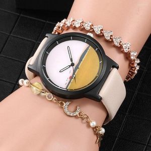 Polshorloges Fashion Women Watches Bracelet 3 PCS Set Luxury Ladies Watch Quartz PolsWatch 2022 Geschenken voor vriendin klok 261E