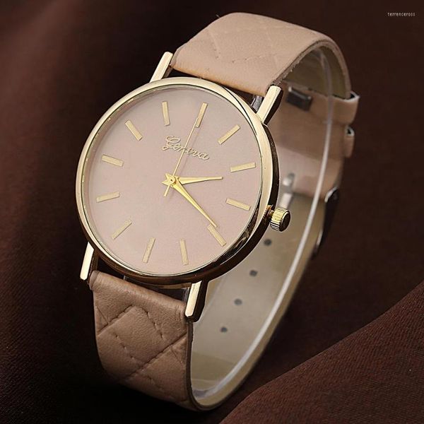 Relojes de pulsera, relojes de moda para mujer, vestido de banda de cuero, cuarzo, marca superior de lujo, reloj informal blanco, relojes para mujer, reloj femenino