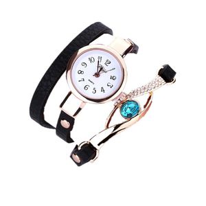 Polshorloges snelle levering mode horloge vrouwen diamant wrap polshorloge Zegarek Damski rond Leathoid Quartz dameshorloges