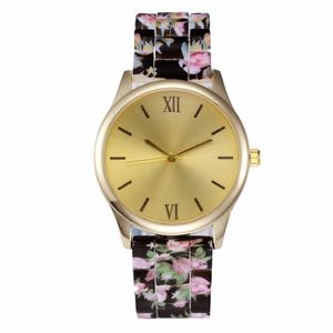 Relojes de pulsera con diseño de flores para mujer, reloj de cuarzo, correa de goma de silicona, reloj de pulsera para mujer, relojes de pulsera, relojes de pulsera