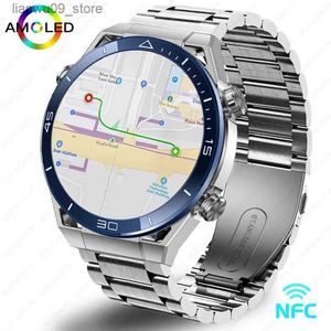 Montres-bracelets pour Huawei Xiaomi NFC montre intelligente hommes GPS Tracker AMOLED 454*454 HD écran fréquence cardiaque ECG + PPG Bluetooth appel SmartWatch 2023 nouveau Q231123