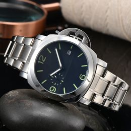 Horloges voor mannen 2022 Nieuwe herenhorloges Drie steken Kleine naald lopen seconden Quartz Horloge Top Luxe Merk Klok Stalen riem Mannen Mode Paner