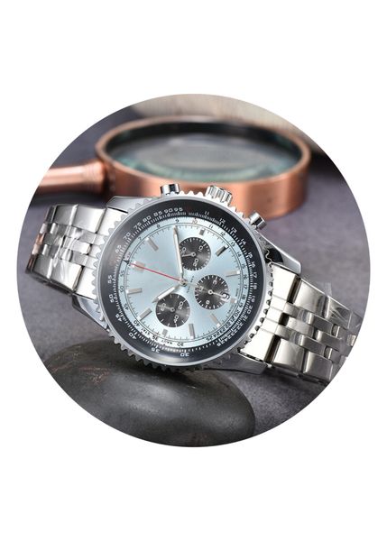 Relojes de pulsera para hombres 2022 Nuevos relojes para hombre 48 mm de diámetro Todo el dial Trabajo Reloj de cuarzo NAVITIMER 1884 Top Marca de lujo Cronógrafo Cl238V