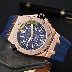 Horloges voor mannen 2024 nieuwe herenhorloges Aude Three Needles quartz horloge Hoge kwaliteit Topluxe merk Designer Klok Rubberen riem Mode Montre De Luxe Type