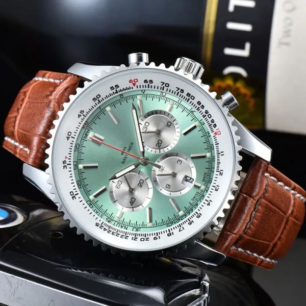 Montre-bracelets pour hommes News Mens Watches All Dial Work Quartz Watch 1884 Top Luxury Brand Chronograph Clock Leather Belt Men Fashion