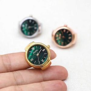 Polshorloges voor dames mannen vintage mode geschenk digitale horloge ronde kwarts vinger ringen elastische rekbare ringen ring horloge 240423