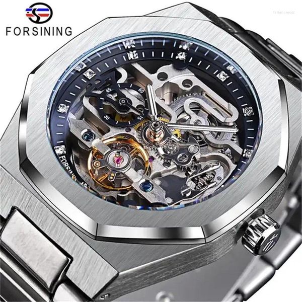 Montres-bracelets Forsining 375A Montre mécanique pour homme Classique Business Design Montres Poignet Mens Mode Horloge de luxe