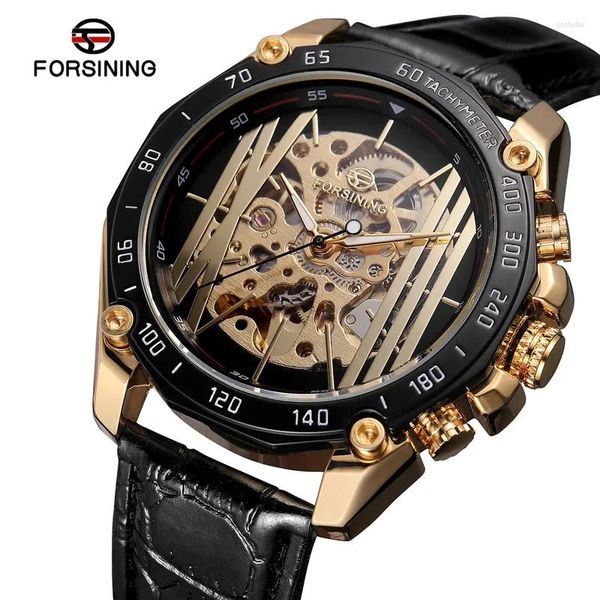 Relojes de pulsera Forsining Automático Mecánico Hombres Reloj de pulsera Militar Deporte Reloj Masculino Top Esqueleto Dail Man Reloj Regalo 8068