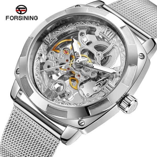 Montres-bracelets FORSINING Automatique Mécanique Hommes Montre-Bracelet Sport Mâle Horloge Top Squelette Original Étanche Homme Montre Cadeau