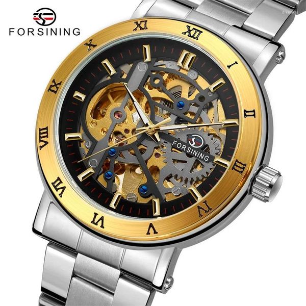 Montres-bracelets Forsining automatique mécanique hommes montre-bracelet militaire Sport mâle horloge haut étanche squelette creux montre 8253