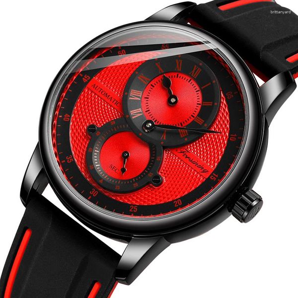 Montres-bracelets Forsining Mode Sport Racing Design Rouge Montres Pour Hommes Top Mâle Automatique Mécanique Reloj Hombre