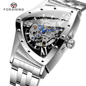 Montres-bracelets Forsining Original automatique mécanique hommes montre-bracelet militaire Sport mâle horloge haut squelette acier montre cadeau
