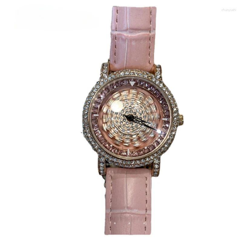 Wristwatches Fortune Running Watch Women's 2024 Light Luxury With Diamonds