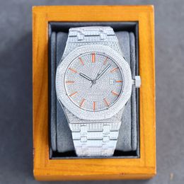 Polsband mannen Volledige diamantheren kijken 40 mm automatisch mechanisch horloges klassieke polshorloge cadeau roestvrijstalen montre de luxe