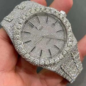 Horloges Vol Diamanten Herenhorloge 42mm Automatische Mechanische Diamanten Bezel Horloges Saffier Waterdicht Horloge Mode Pols311s