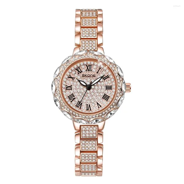 Relojes de pulsera Reloj de mujer con diamantes completos All Sky Star Pulsera Moda Elegante Pequeño Dial Exquisito Reloj Reloj Para Mujer