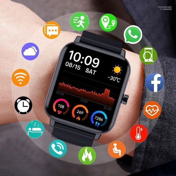 Montres-bracelets pleine touche numérique montre hommes femmes Sport montres électronique LED mâle poignet pour horloge Fitness montre-bracelet GT10 Moun22