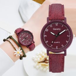 Montres-bracelets Gaiety Marque Montre Pour Femmes Robe Romantique Bracelet Montre-Bracelet De Mode Dames En Cuir Horloge À Quartz Montre FemmeMontres-Bracelets