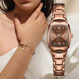 Montres-bracelets GAIETY femmes cadran Rectangle montre à Quartz femme luxe Bracelet en or Rose horloge dames ceinture en acier étanche montres-braceletsWristw