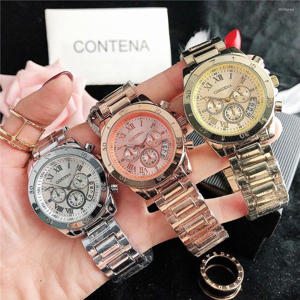 Relojes de pulsera Geneva Designer Ladies Watches Casual Fashion Quartz Clock Gold Gifts For Women Relogio Feminino