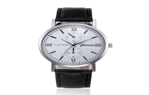 Montre-bracelets Genève Roman Numerals Fake Eyes Men039s Regardez la ceinture de mode Business Casual Business Brand Quartz Relogie Masculino2217702