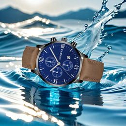 Montre-bracelets Geneva Watch Men Ultra Thin Watchs Fashion Sport Leather Band Calendar Quartz For Leisure Outdoor Work