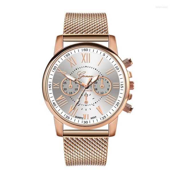 Montres-bracelets Genève Montres pour femmes Luxe Or rose Mesh Band Quartz Femme Casual Sports Promotion Baisse de prix