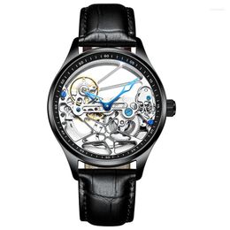 Relojes de pulsera genuinos AILANG para hombre, reloj deportivo, maquinaria hueca, marca superior, tendencia de cuero, luminoso, resistente al agua 2023