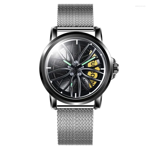 Montre-bracelets authentique Curdden Brand Unique Tire Creative Designer Watches For Men Fashion Full Innewless Steel Band Quartz Watch Black