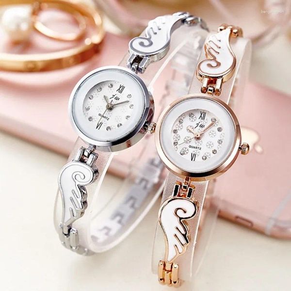 Relojes de pulsera Reloj de moda coreano genuino Pulsera de cuarzo para mujer Banda de acero para estudiantes