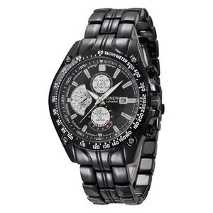 Montre-bracelets authentiques marque xinew es pour hommes reloj hombre mode alliage simple datz quartz noir montres de marque luxe Q240426