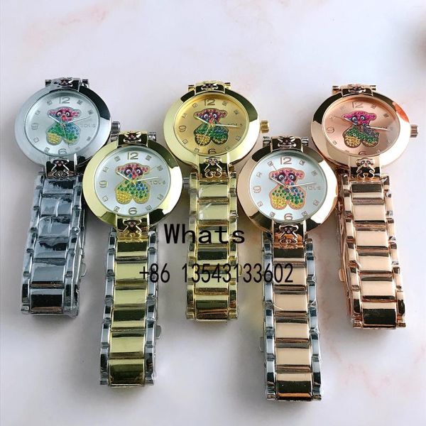 Relojes de pulsera Chicas Moda Tendencia Cuentas coloridas Etiqueta de diamante cuadrado Reloj Estilo de gama alta Ocio Marca de cuarzo de lujo