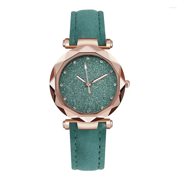 Relojes de pulsera Reloj de pulsera de cuarzo con purpurina Reloj exterior Función impermeable Acero inoxidable para mujer Casual
