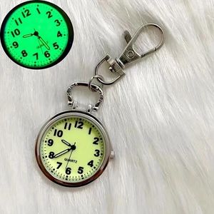 Montre-bracelets Glow Dial Retro Digital Pocket Watch Keychain Pendant Student Examen Pointer Quartz