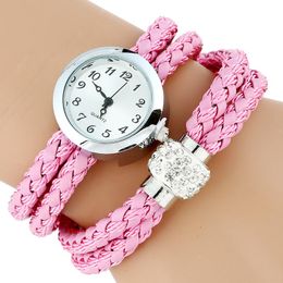 Relojes de pulsera Gnova Platinum Top Paracord Pulsera Reloj Mujer Rhinestone Correa Damas Cuarzo Vestido Relojes Retro Plateado Broche Relogi