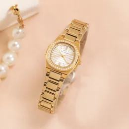 Montre-bracelets Gold Silver en acier inoxydable en acier de mode Femmes Watchs Brand 2024 Luxury Dames Rome Femme Quartz Watch Gifts Clock