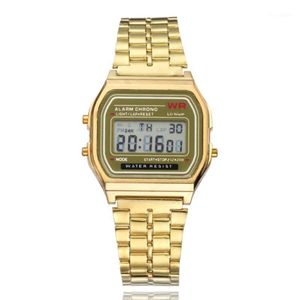 Montre-bracelettes Gold Silver Women Men Watch LED Digital Watchs Square Women's Dress Sports Meswames Clock Hodinky Relogios Feminino SA 1864