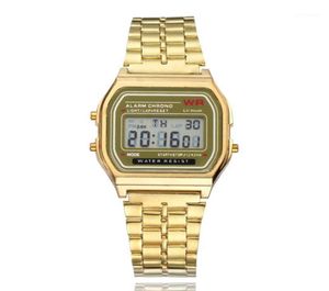 Montre-bracelettes Gold Silver Women Men Watch LED Digital Watchs Square Women039s Dress Sports Horloge Hodinky Regios Femini6689113