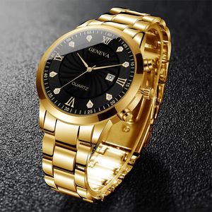 Montres-bracelets Montre en or pour hommes Ultra-mince Sports Hommes Échelle romaine Horloge de luxe Homme Affaires Montre-bracelet à quartz Relogio MasculinoWristwatche