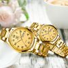 Montres-bracelets montres en or pour les femmes quartz en acier inoxydable étanche date aux chiffres arabes cadeaux dame womenwristwatches