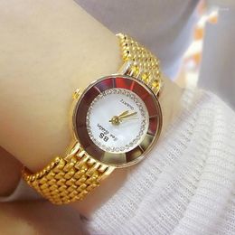 Polshorloges goud horloges dames luxe mode kwarts klok armband woman's polshorloge roestvrij staal horloge dames relogio feminino