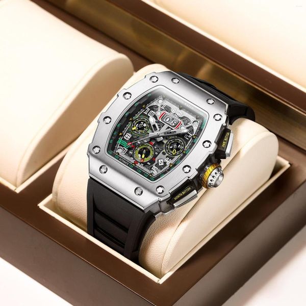 Relojes de pulsera GUANQIN, reloj mecánico de marca deportiva a la moda para hombre, relojes luminosos de cristal de zafiro para hombre, relojes de acero inoxidable 2023, reloj Masculino