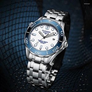 Horloges GUANQIN Herenhorloges Duiken Automatisch mechanisch horloge voor heren Saffierglas 100M Waterdicht Roestvrij staal Pols