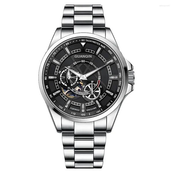 Montre-bracelets Guanqin Matchs masculins Tourbillon Automatic Watch for Men Mechanical Wristwatch horloge luxe Sports imperméables Reloj Hombre 2024