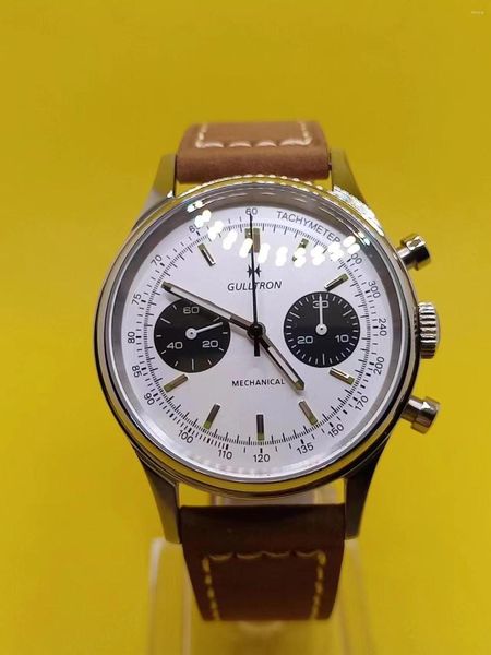 Relojes de pulsera Gull Tron 1963 Manual Código de tiempo Reloj Mecánico Panda Edición Luminoso Zafiro Acero inoxidable Chino Estilo vintage Chi