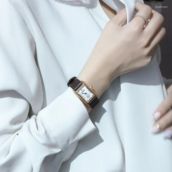 Montres-bracelets GUOU Square Watch Simple Dial Shell Face Ceinture Femme Atmosphérique Mode Rétro