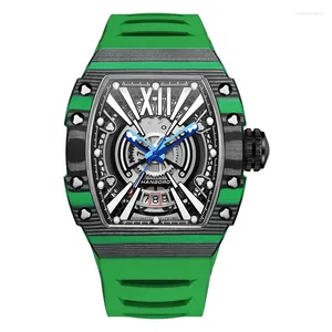 Montre-bracelets Hanboro Men Automatic montre des montres de luxe lumineuses imperméables à la mode mécanique Mode de bracelet Mode décontractée pour l'homme
